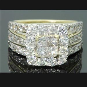 *LAST DAY* WOW! STEAL! 3.25 carats, 10k yellow gold diamond ring!
